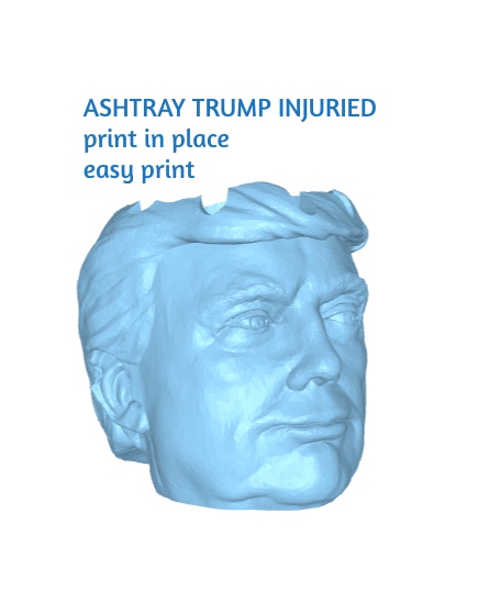 astray cenicero trump herido ashtray easy print print-in-place impresion in situ fdm sla personalizado 3D print model - Mito3D