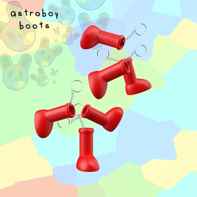 astro garçon bottes porte clés astro boy jouet démarrage 3d print model - Mito3D