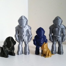 astro família jogo astronauta cat cão kid sculptris 3d print model - Mito3D