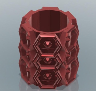 Astro Hexagon Vase 1 Container Bleistifthalter Blumenhalter 3d print model - Mito3D
