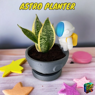 astro plantador astronauta luna universo espacio planta maceta flor organizador decoración decorativo floral jardín 3d print model - Mito3D