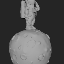 astrolua joalheria astronauta lua litofania luminária 3d print model - Mito3D
