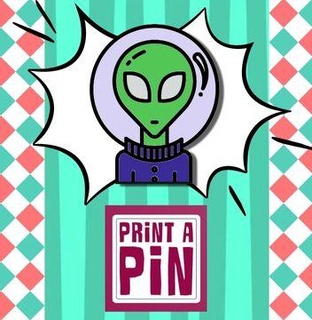 astronaut alien pin brooch pins keychain fridge magnet hoop earing 3d print model - Mito3D