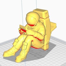 o astronauta da célula de suporte do telefone gadget celular base dados 3d print model - Mito3D