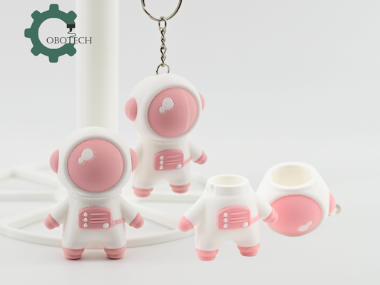 astronaut coin storage keychain by cobotech unique gifts cool gift art 3d print articulated no supports animal fidget toys in place desk decoration flexi stl model figures space birthday home decor uniques 3d print model - Mito3D