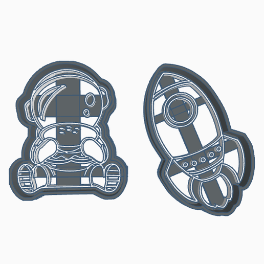 astronaut cookie cutters cutter spacecraft spacecraftcutter cookies cortadores de galleta cortantes galletas moldes para cohete rocket 3D print model - Mito3D