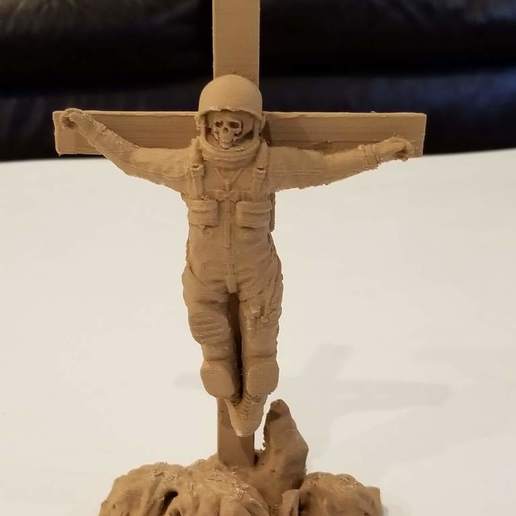 astronaut cross art american gods religious sculpture starz sculptures 3D print model - Mito3D
