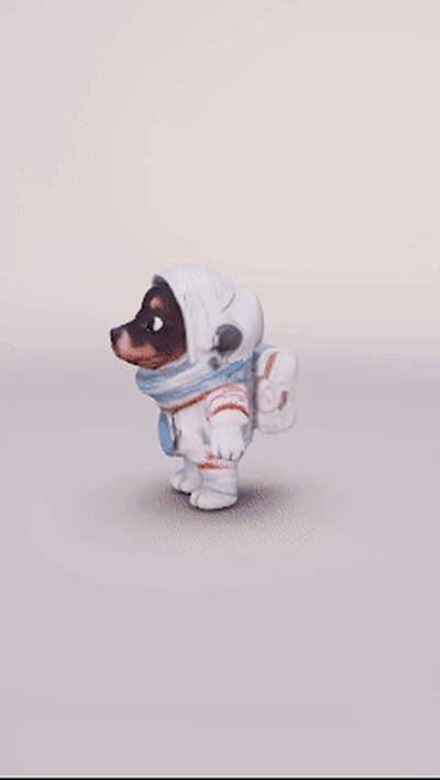 astronauta cão perro del espacio jogos brinquedo espaço cachorro brinquedos chave argolas 3d print model - Mito3D