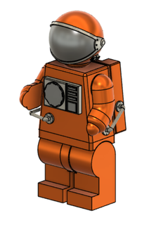 astronauta figura giocattolo assemblabile arte decorazione gioco bambino Stampa 3d print model - Mito3D
