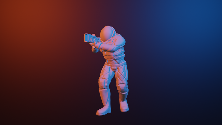 astronauta las pistola jogos fantasia encenação rpg sci fi espaço scifi 32mm lasgun 3d print model - Mito3D