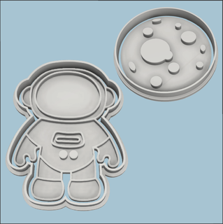astronaut moon cookie fondant cutters cutter cookies 3d print model - Mito3D