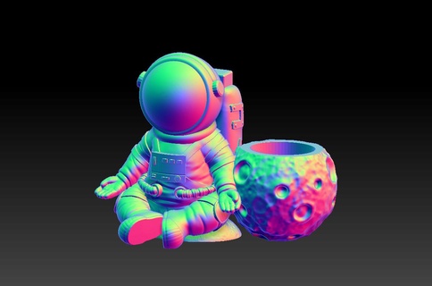 astronauta penna titolare supporto 1 3d print model - Mito3D