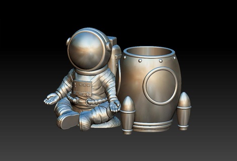 astronauta penna titolare supporto 2 3d print model - Mito3D