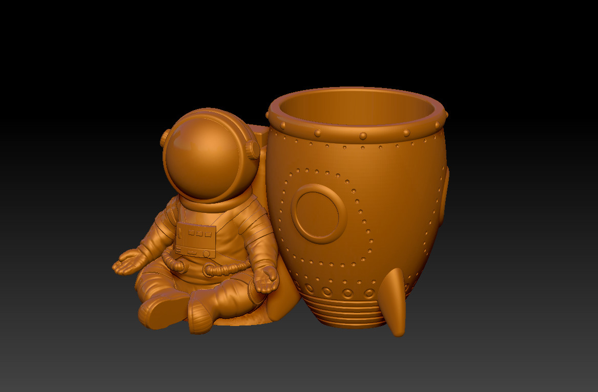 astronot dolma kalem Kulp destek 4 3D print model - Mito3D