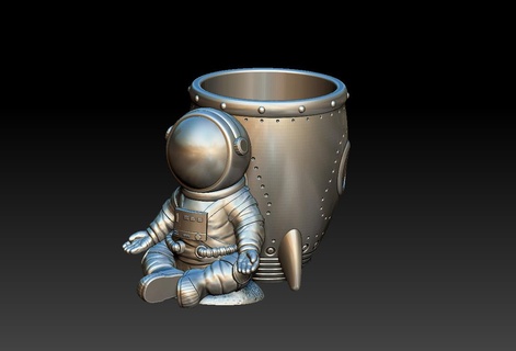 astronauta penna titolare supporto 6 3d print model - Mito3D