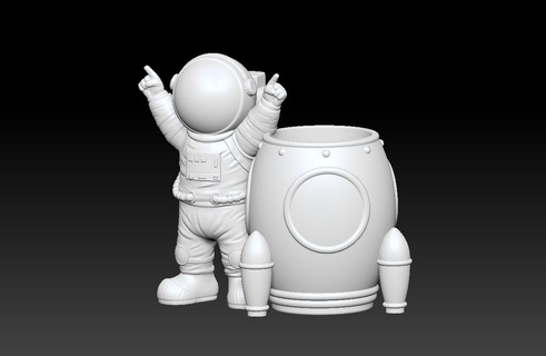 astronauta bolígrafo soporte 9 3d print model - Mito3D