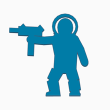 astronauta uzi gioco meeple l'astronauta sci-fi fantascienza eroe gli alieni rpg mini pistola mitragliatrice 3d print model - Mito3D