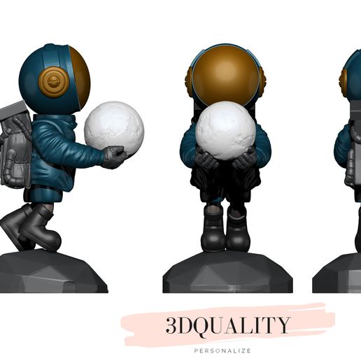 astronauta lua 3D print model - Mito3D