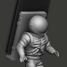 astronaute teléfono celular titular art suport astronlate 3d print model - Mito3D