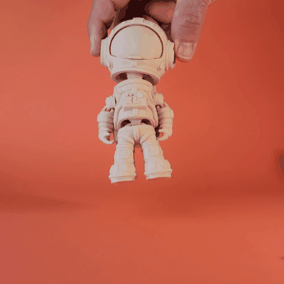 astropal space explorer art flexi astronaut toy cute fun fidget figure print in place multicolor stl 3d print model - Mito3D