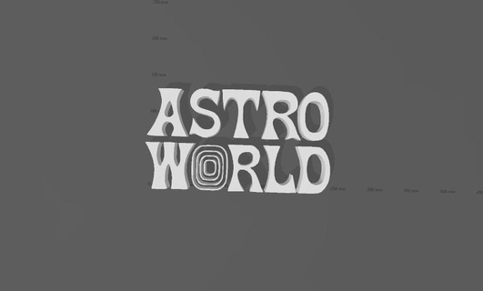 astroworld logo decorazione parete abbigliamento sportivo travis travisscott 3d print model - Mito3D