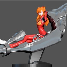 asuka cockpit evangelion sexy girl statue cute pretty anime character 3d print art plug suit rei ayanami female woman animation 3d print model - Mito3D