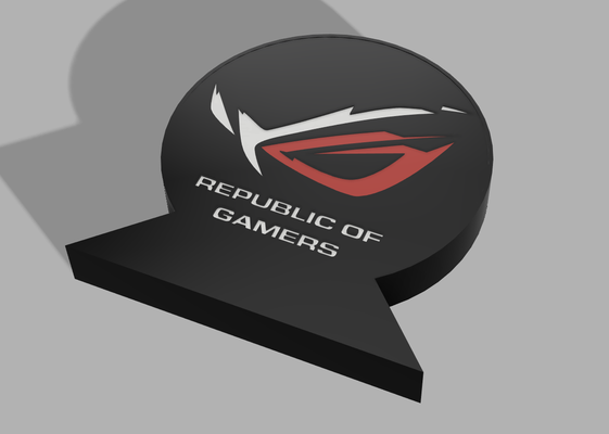 asus rog logo lampe zuhause haus licht box republik of spieler pc video spiele 3d print model - Mito3D