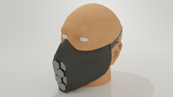 asimétrico máscara apertura mecanismo diseño 3d print model - Mito3D