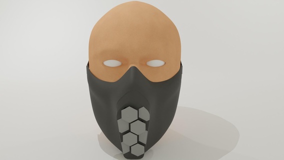 asymmetric mask opening mechanism design 3d print model - Mito3D