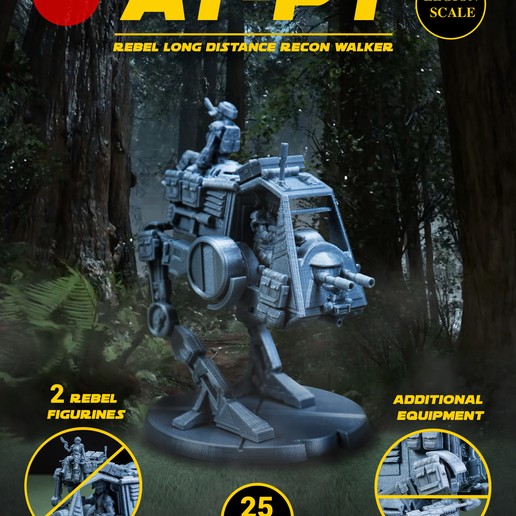 at-pt rebel walker legion scale star wars rpg d&d game at-st at-at imperial role playing dioramas table top 3D print model - Mito3D