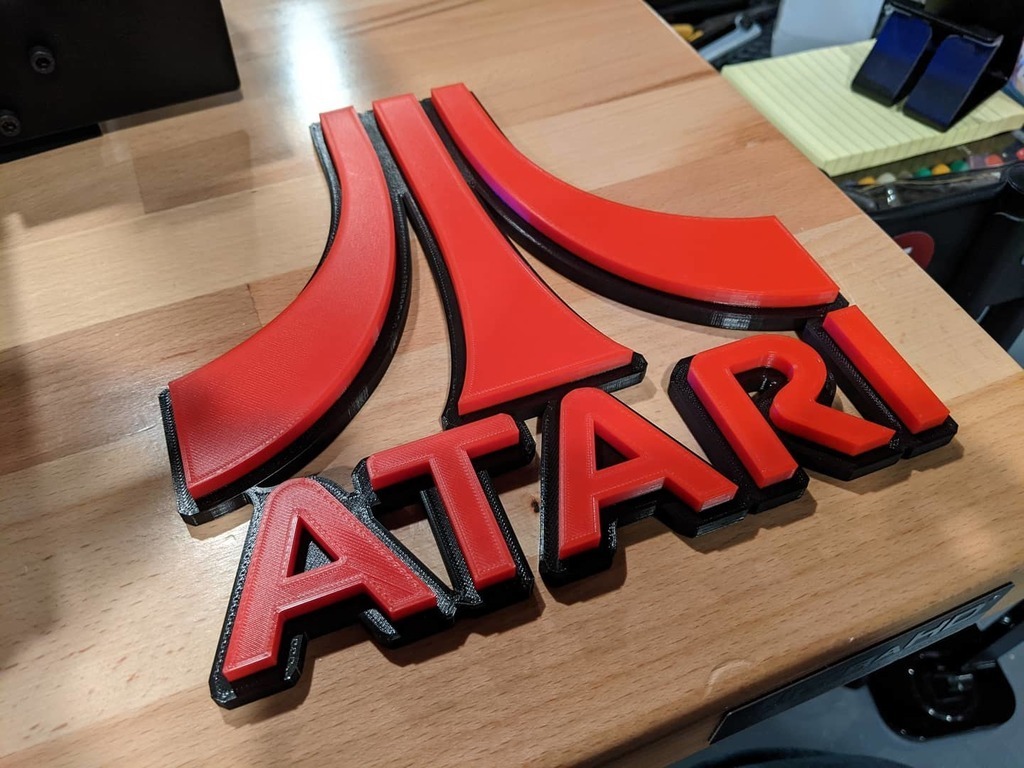 Atari logo hd takviyeli oyun 2600 oyunlar 3D print model - Mito3D