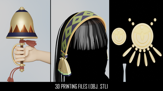 atelier foulard Shallistera accessoire ensemble cloche Bandeau cosplay 3d print model - Mito3D