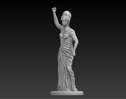 atenea arte diosa griega dios escultura religión figura guerra lanza escudo 3d print model - Mito3D