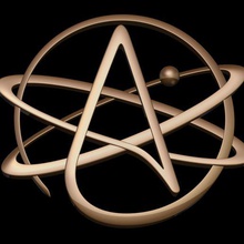 atheist logo various atheism atomic whirl 3d print model - Mito3D