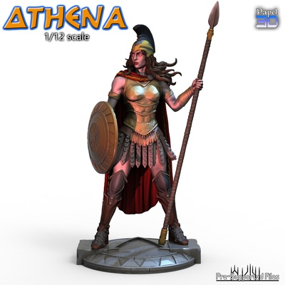 athena fantasie sammlerstück zahl stl mythologie griechisch göttin 1 12 krieg 3d print model - Mito3D
