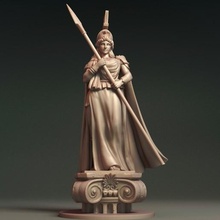 atenea hijastro juego deidad griego mito mujer hembra guerrero combatiente azar mesa lanza proteger diosa épico mitología olímpico 3d print model - Mito3D