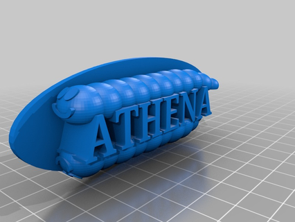 athena bruco etichetta moda 3d print model - Mito3D