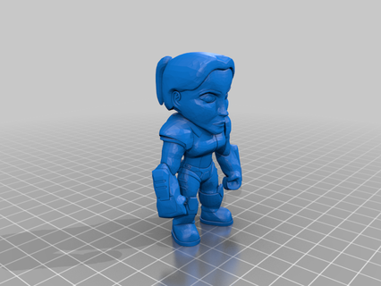 athena mini-figure character collectible female marine model player quake 2 quakecon smc tcm toy people 3d print model - Mito3D