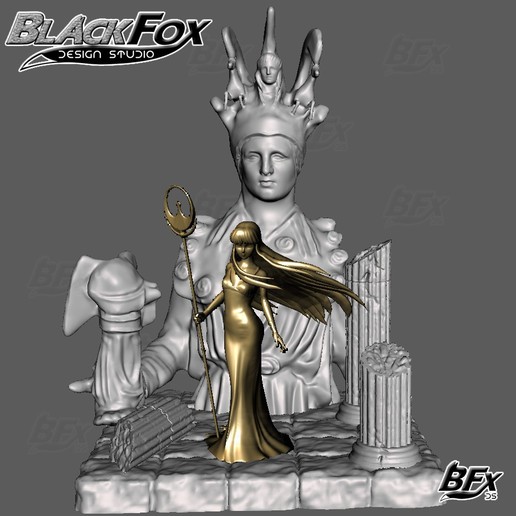 Atenas santo seiya diorama jogos mito pano Raposa Negra 3D print model - Mito3D