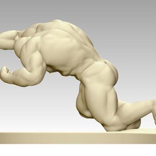 athlète art énorme homme Puissance pousser 3d print model - Mito3D