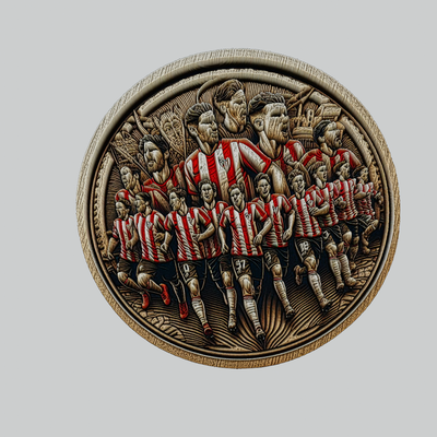 athletic bilbao football medallion art soccer locket pendant arsenal aston villa atalanta barcelona 3d print model - Mito3D