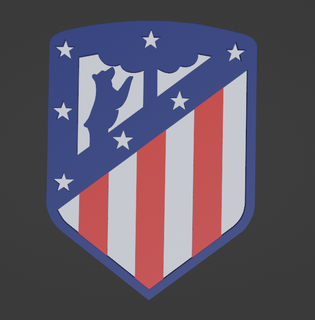 atl tico de madrid coat arms soccer football shield atm atleti atletico sport logo 3d print model - Mito3D