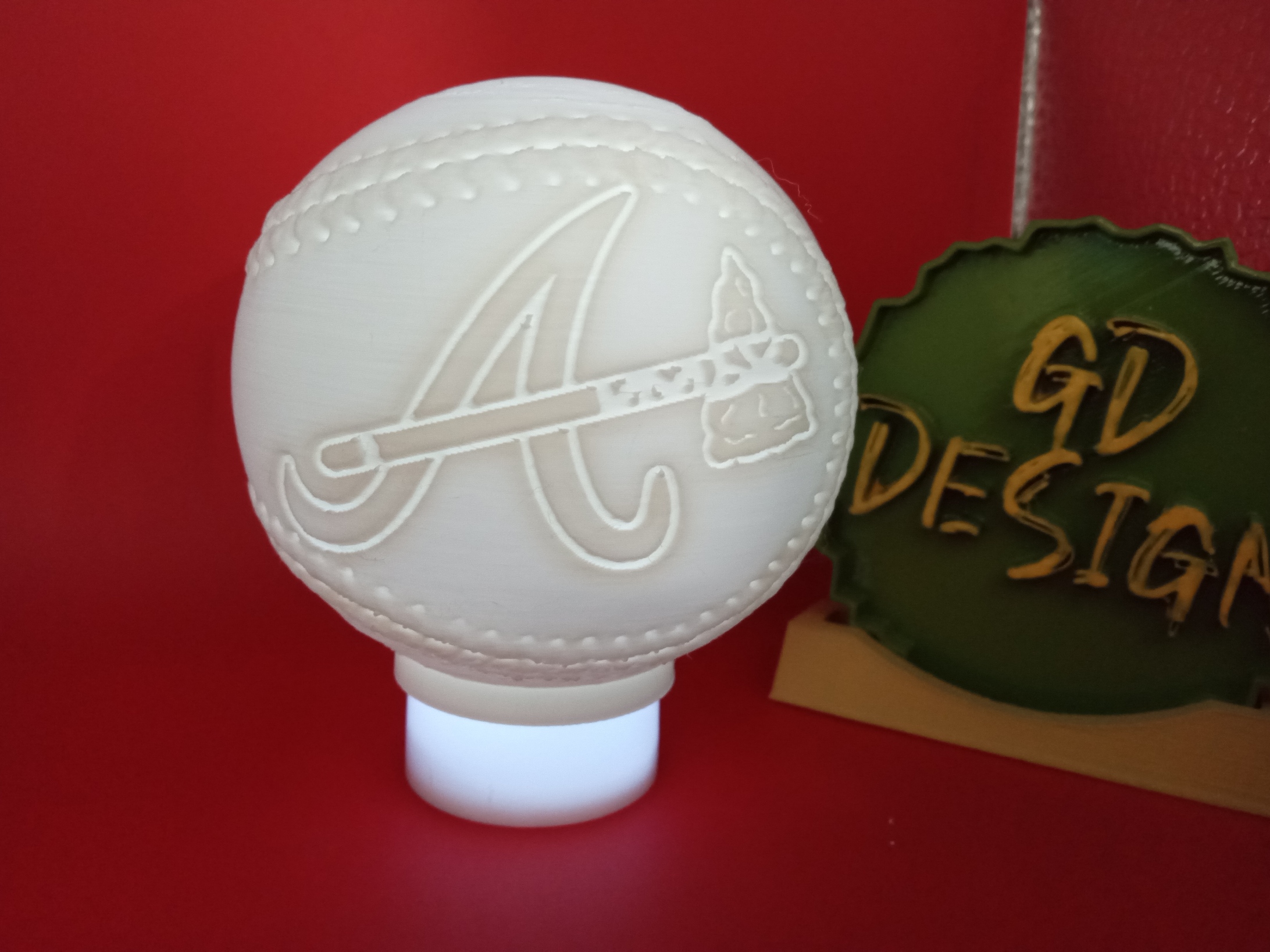 atlanta valientes austin riley s firma 3d béisbol ligero te leyendo partido luz noche oficina niños habitación arte decoración hombre cueva deportes juego 3D print model - Mito3D