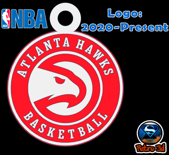 atlanta hawks 2023 logo key chain Jewelry nba team basketball eagle modern design keychain 3d printing stl fanatic details gift sport red white collection delight ball 3d print model - Mito3D