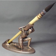 atlas brush pen holder art statue 3d print model - Mito3D
