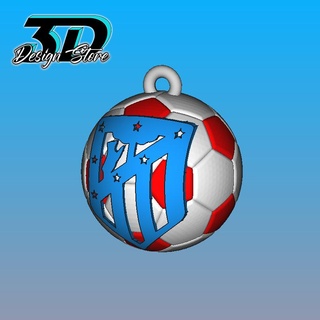 Atletico Madrid portachiavi palla vari calcio lega 3d print model - Mito3D