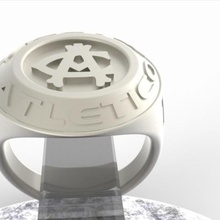 el atlético de madrid ventilador anillo la vendimia edición joyería sellar moderno elegante moda estilo 3d print model - Mito3D