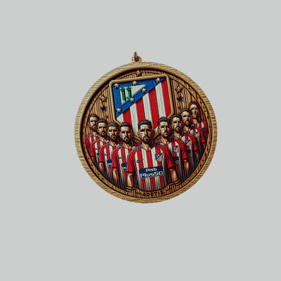 atletico madrid football medallion art soccer locket pendant arsenal aston villa atalanta barcelona 3d print model - Mito3D