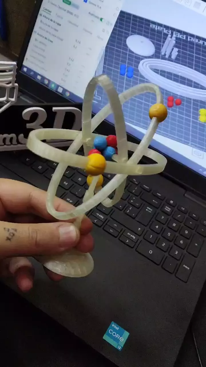 átomo neutrones protones 3D print model - Mito3D