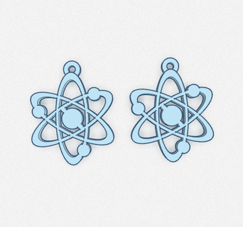 atomo orecchini gioielleria orecchini fisica chimica fisica chimica in sospeso atomo atomi gioielleria scienza 3d print model - Mito3D